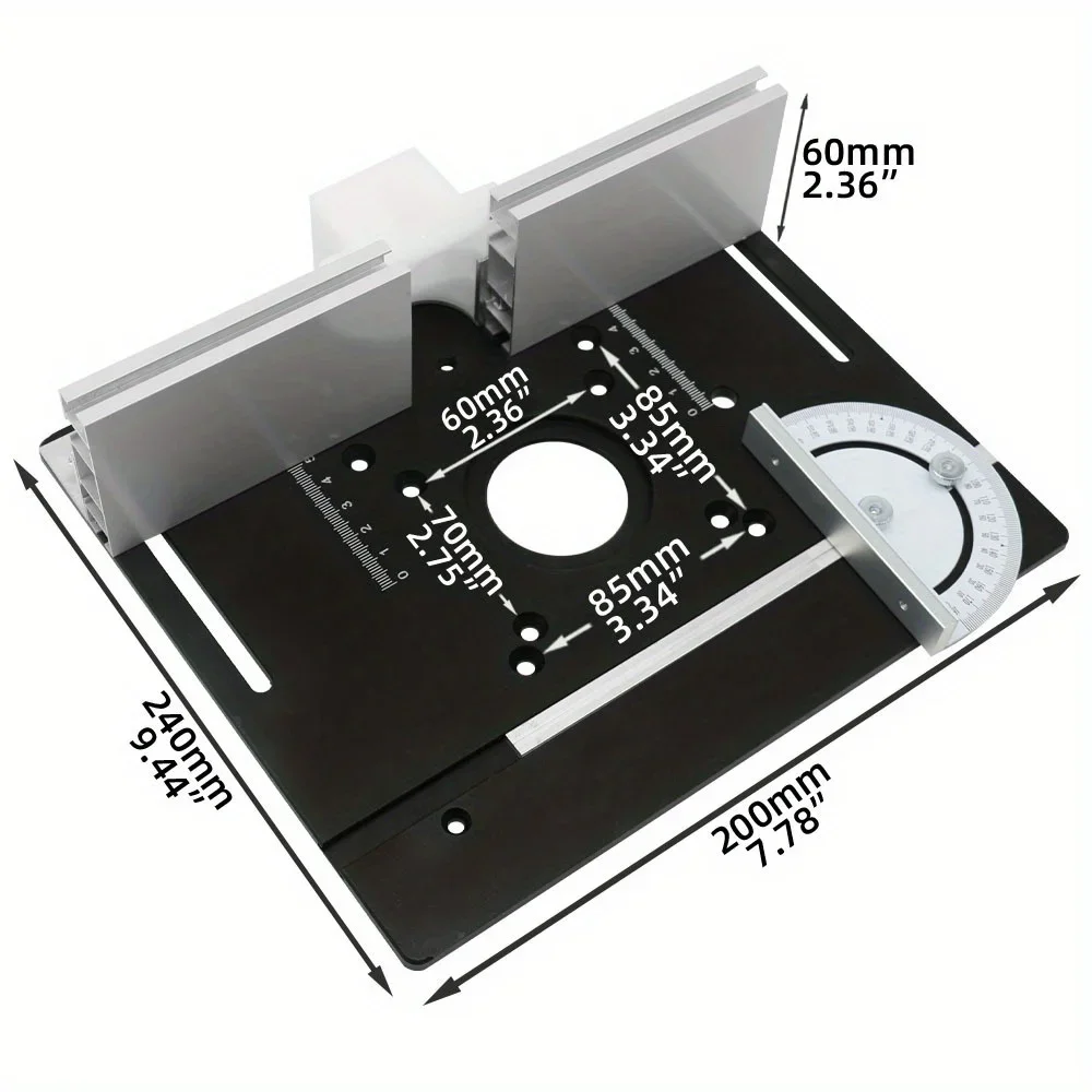 Multifunktionale Aluminium-Frästisch-Einsatzplatte, Holzbearbeitung, elektrische Holzfräse, Klappplatte für Werkbänke, Fräsplatte – Detail 4