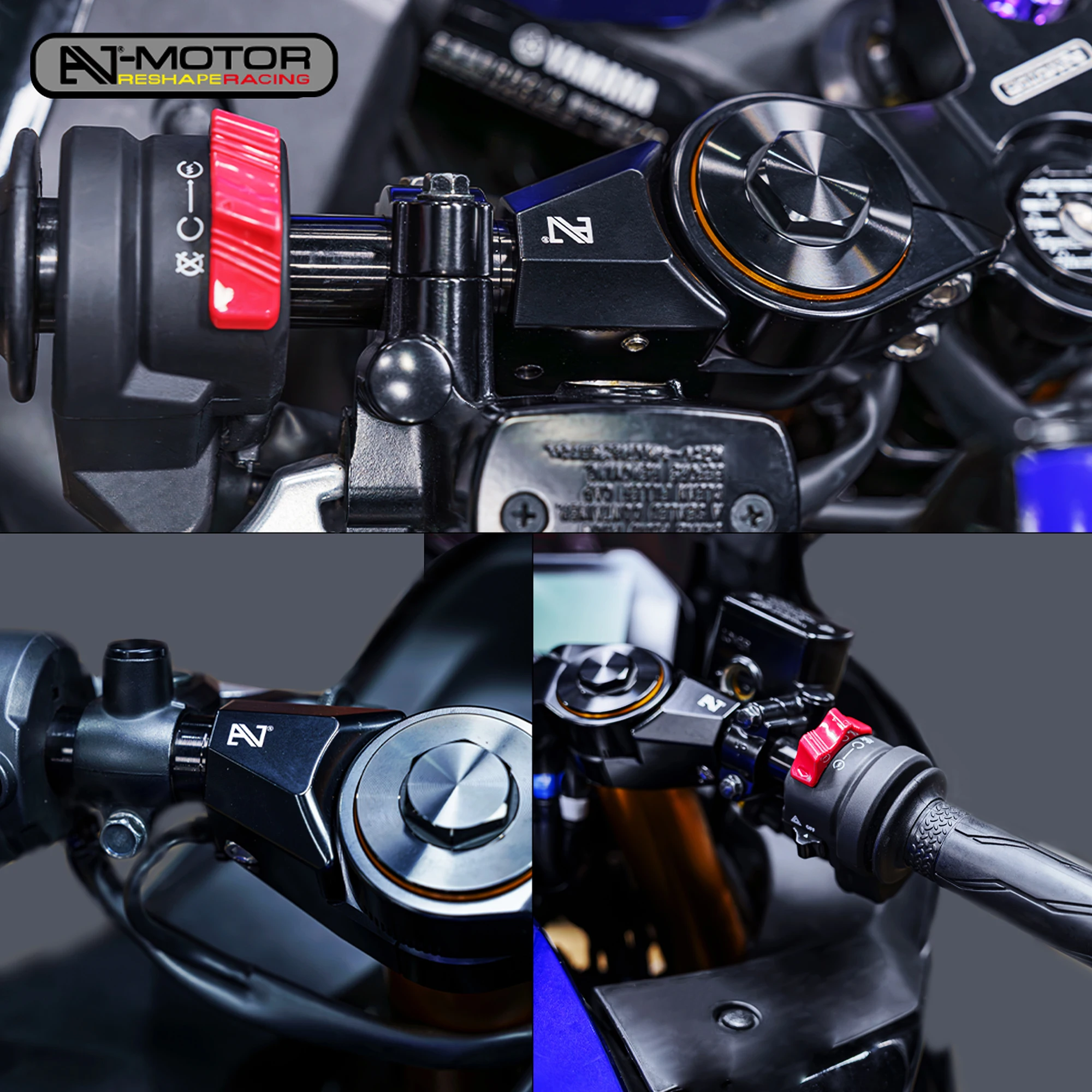 Motorcycle Racing Clip-On Handlebars for Yamaha YZF-R3 2019-2025, Lightweight Detachable CNC Handlebars