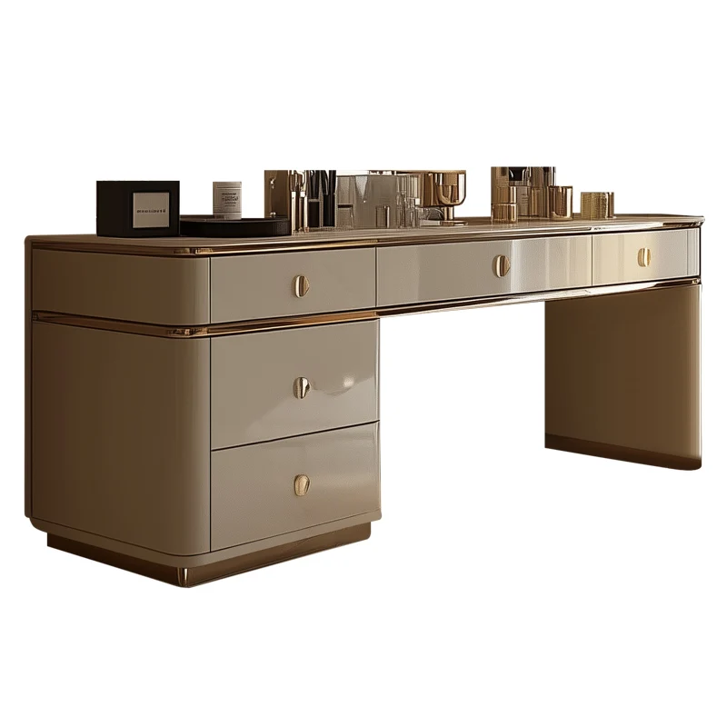 

Light luxury senior dresser bedside table integrated modern bedroom solid wood dressing table desk storage