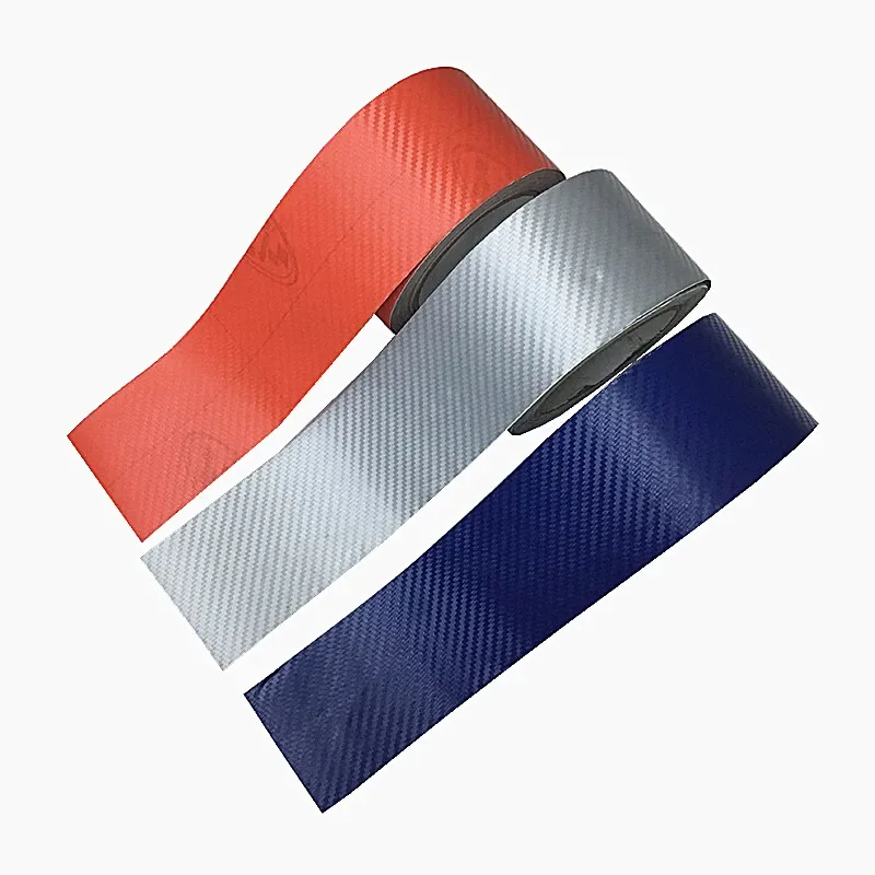 

3D углеродное волокно, накладка на порог из углеродного волокна, защита от царапин, автомобильная наклейка на порог, лента для бокового зеркала, водонепроницаемая защитная пленка