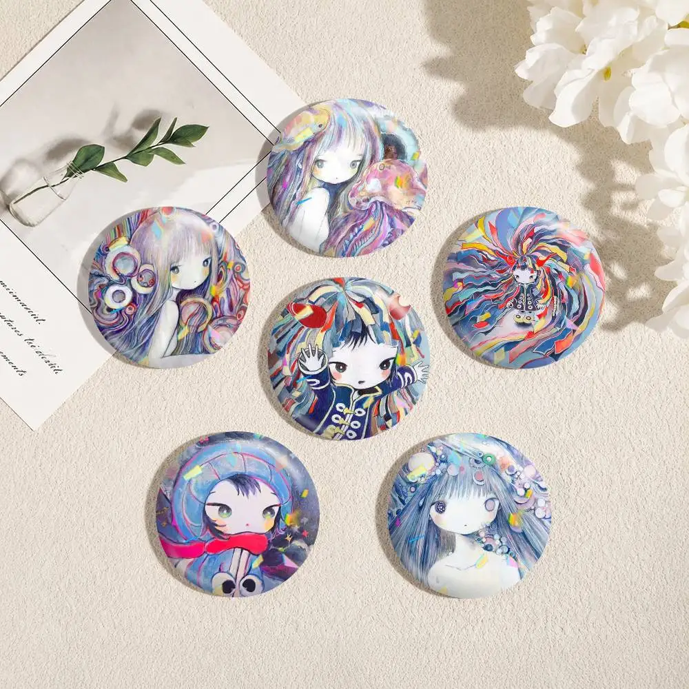 K-Kikuo Art A-Album  25 32 44 58 75mm Badges Personalized Round Brooches Pins Accessory Gift