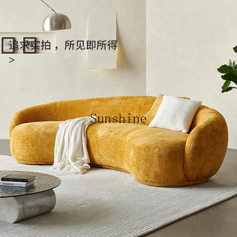 

Curved cashew sofa living room special-shaped chenille fabric moon sofa