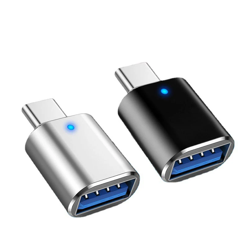 3A Fast Charging Type-C To USB3.0 Adapter LED Indicator Type-C To USB OTG Adapter Connector 5Gbps Data Transfer Plug and Play