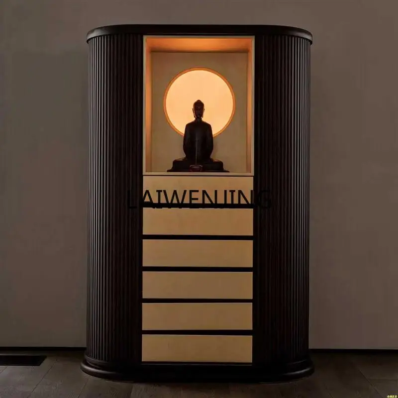 MJY high-end new Chinese Buddhist niche chest cabinet light luxury solid wood offering God of Wealth Guanyin Bodhisattva cabinet