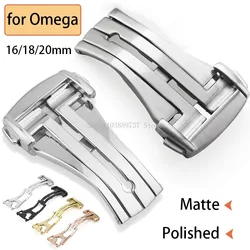 for Omega Folding Watch Buckle for Seamaster Speedmaster Stainless Steel Deployment Clasps 16mm 18mm 20mm Strap Butterfly Button