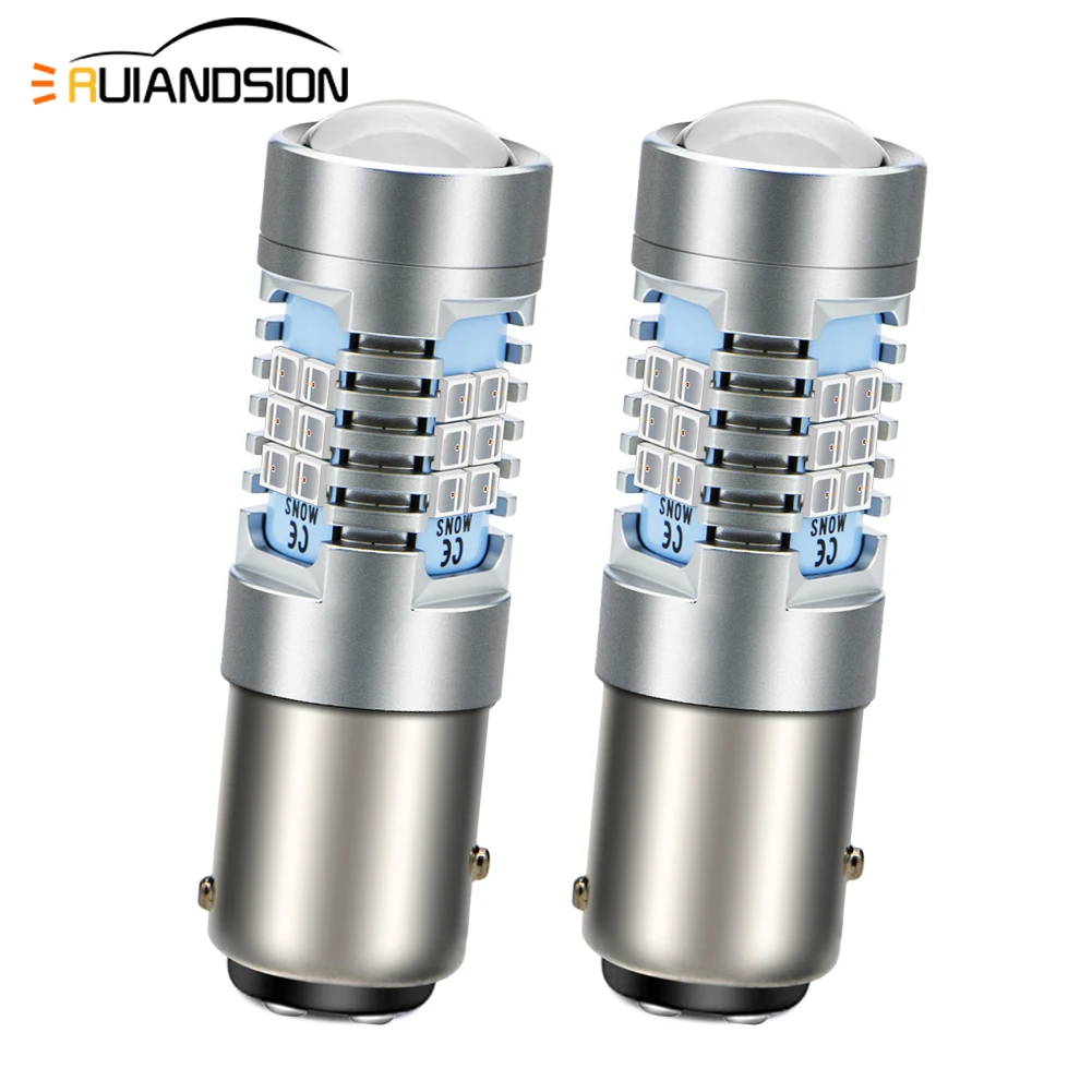 

RUIANDSION 2 шт. 6 Вт 10 в-30 в 12 В 24 В 1157 BAY15D P21/5 Вт BAZ15D P21/4 Вт 21 2835SMD Автомобильный светодиодный стоп-сигнал, стоп-сигнал, лампа, белый, красный