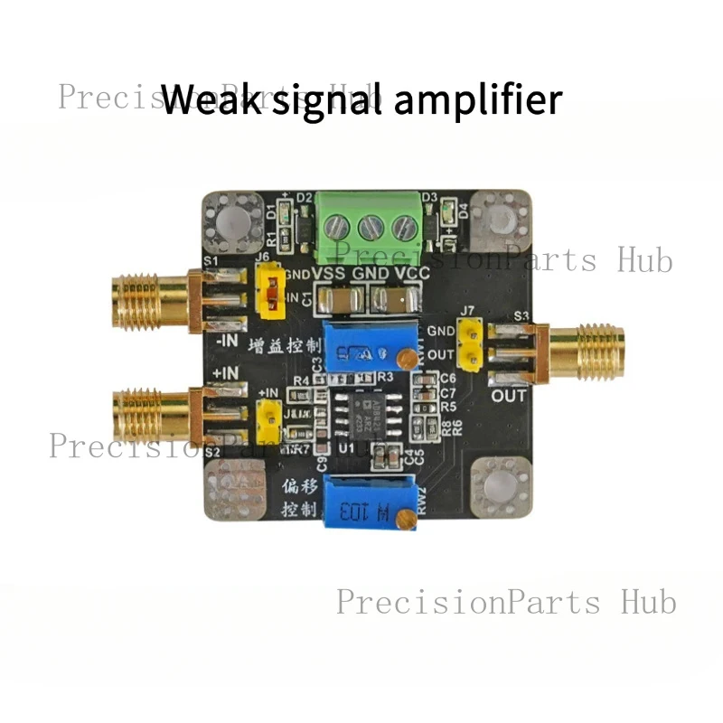New AD8421 instrument amplifier module, high-precision mV/uV weak small signal amplifier, single ended differential