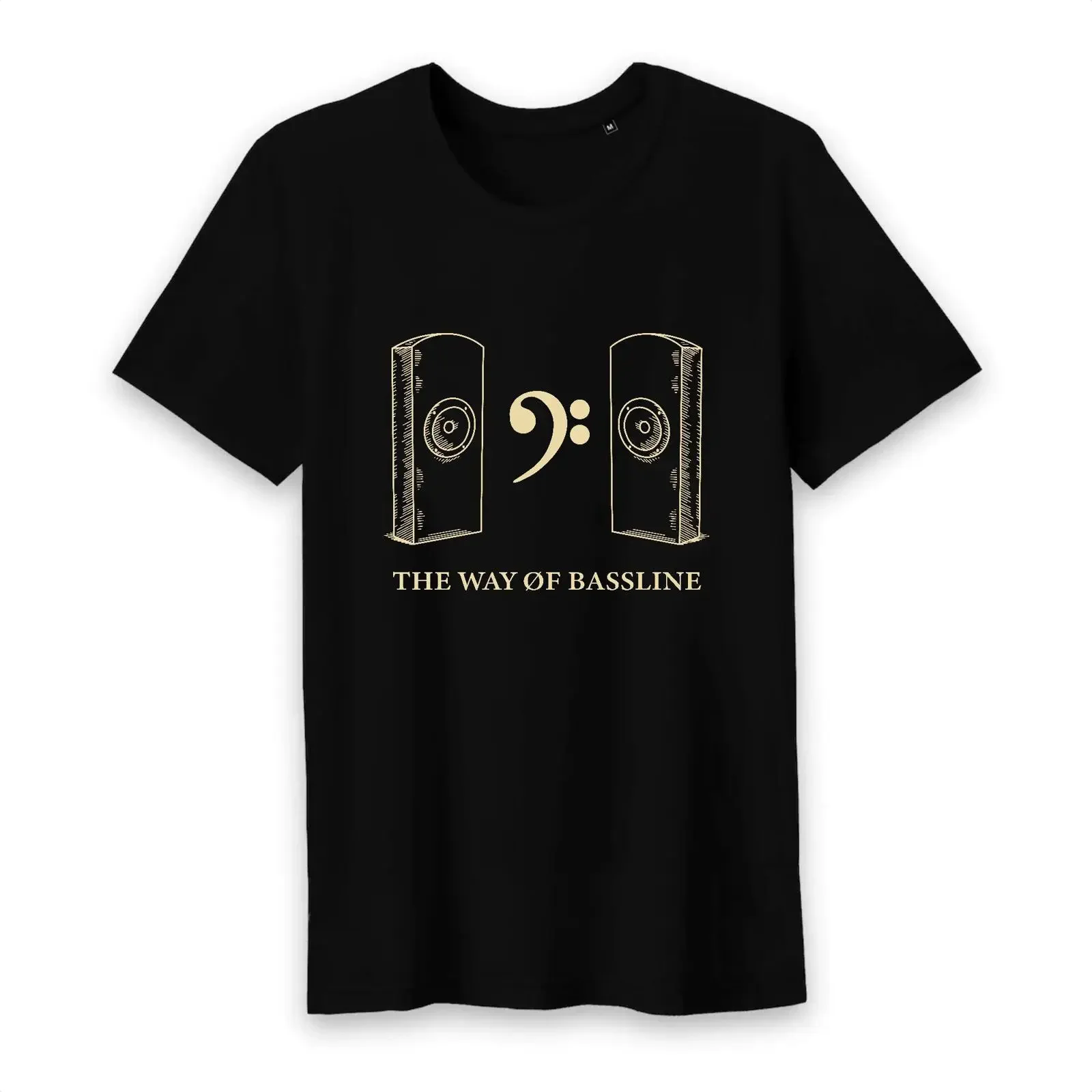 Herren-T-Shirt aus Bio-Baumwolle, The Way of Bassline, EDM, Basslautsprecher, urbaner Musikstil, Vintage-Look, gewaschen, Streetwear, dehnbar, stylisch.