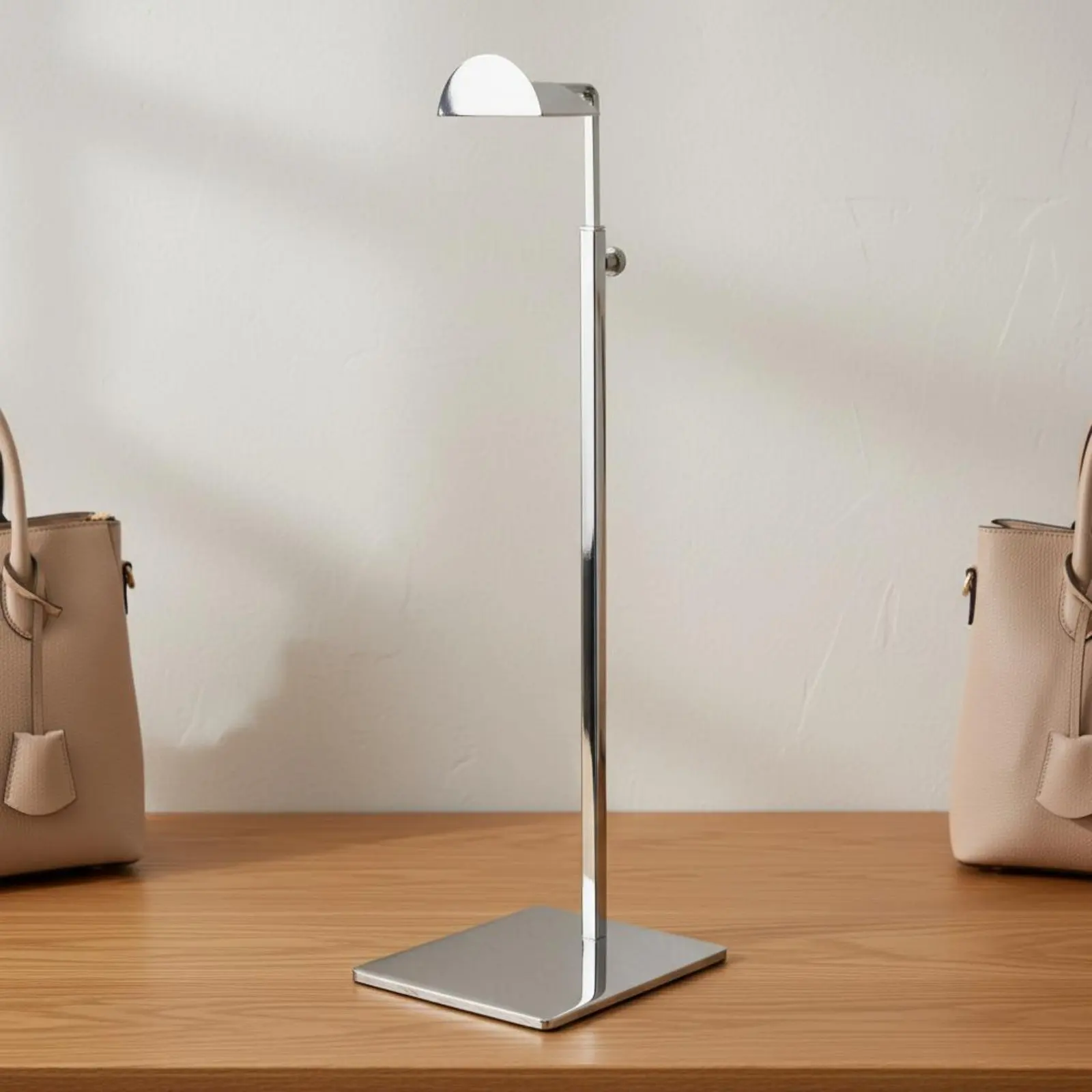 Handbag Display Stand Anti-Rust Purse Hanger Stand Metal Purse Holder Space-Saving Adjustable Handbag Hanger for Retailers view 4
