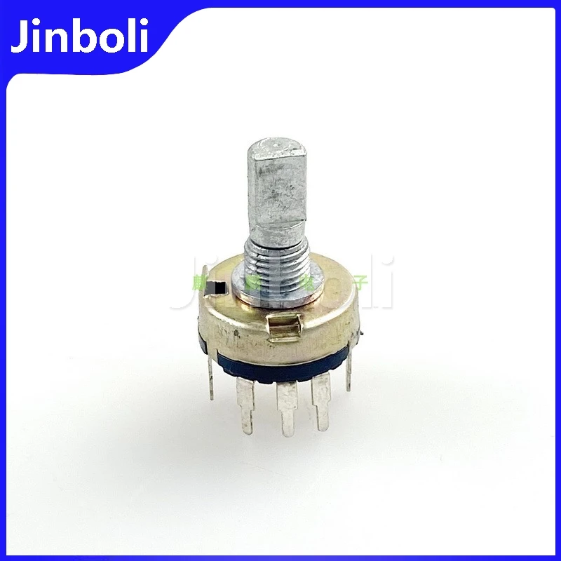 2PCS RV17 Type D50K 5Pins Vertical Single Potentiometer With Rotary Switch For Dimming And Speed Adjustment 15mm Handle Length