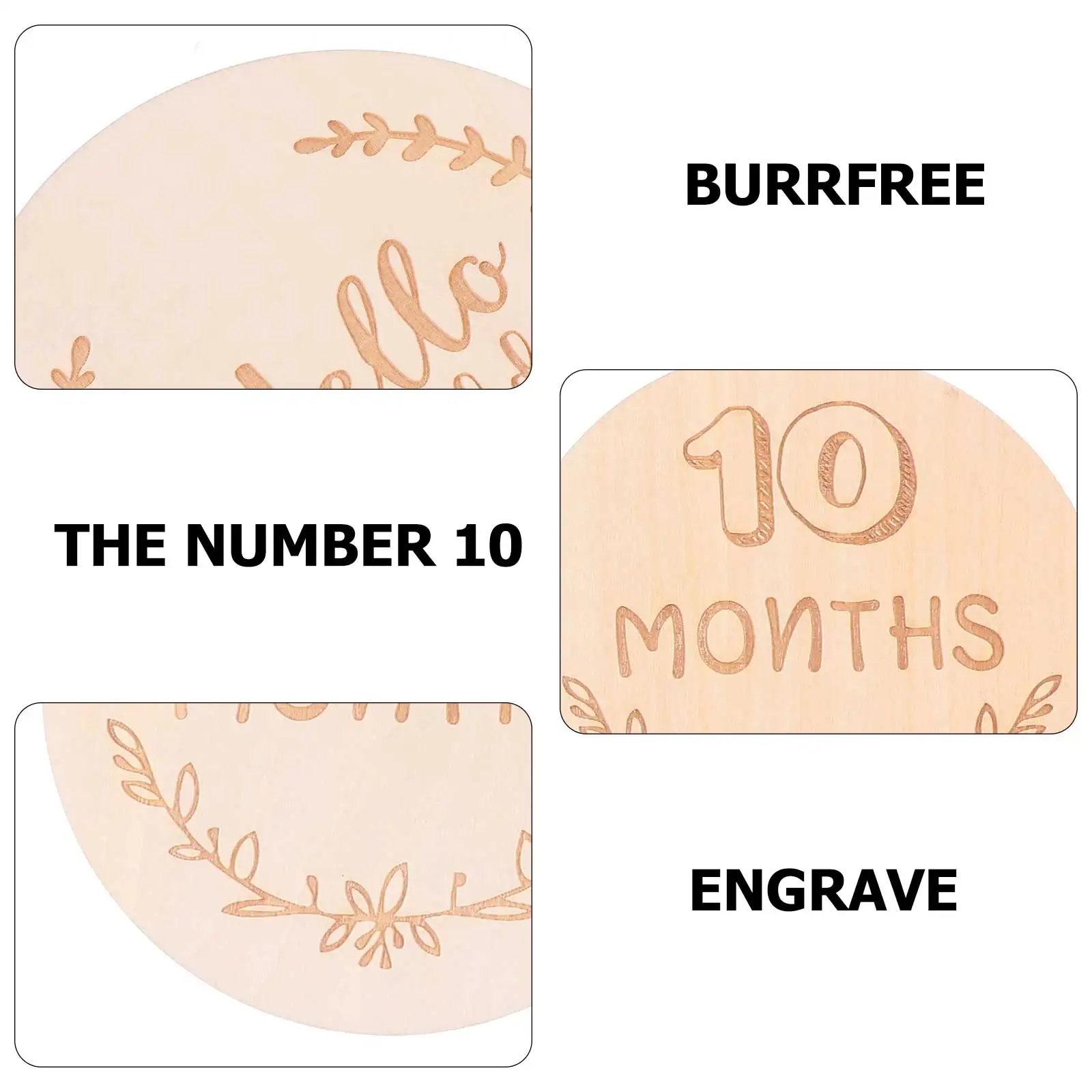 

14pcs Baby Monthly Milestone Cards Wooden Photography Props Natural Safe Decor Set Infant naments Memorial Slices Toy