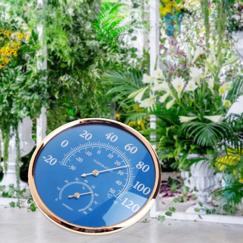 Practical Temperature Humidity Gauge Round for Hotel Lobby Greenhouse Babyroom