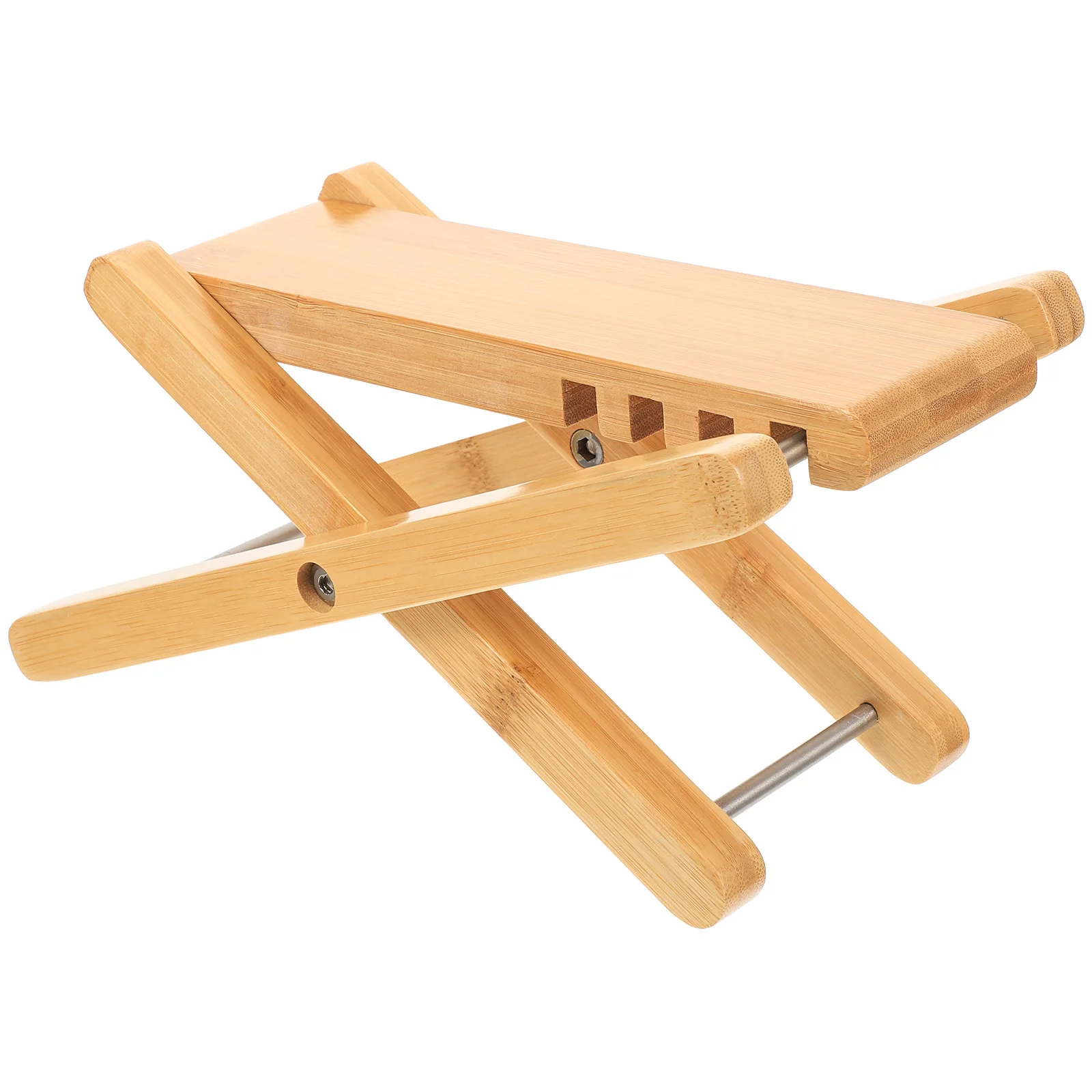 Taburete reposapiés de guitarra, reposapiés de bambú plegable ajustable de 6 niveles para práctica de guitarra, accesorio de soporte antideslizante estable