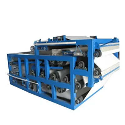 Automatic continuous working vacuum belt filter press is used for sludge dewatering solid-liquid separation