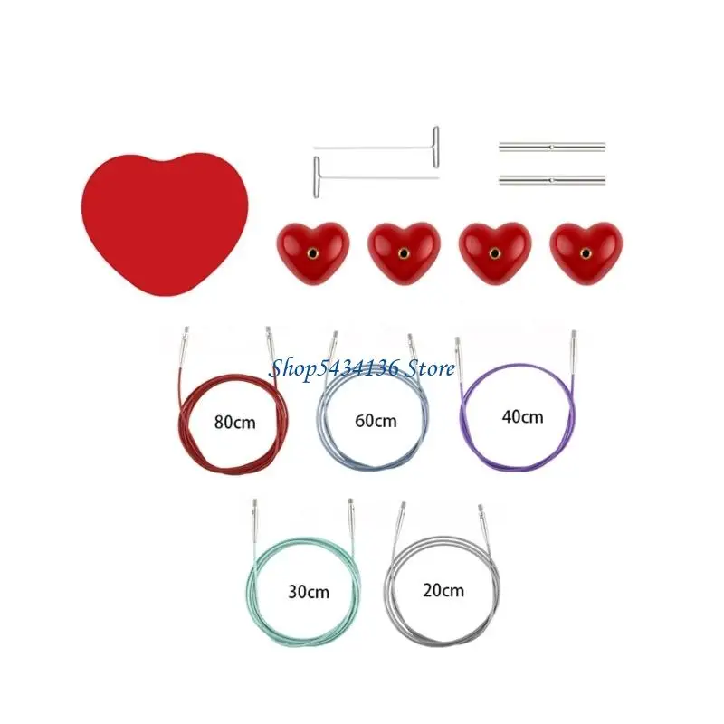 

H7ED 10Pairs Interchangeable Circular Knitting Needle with Storage Bag for Weaving