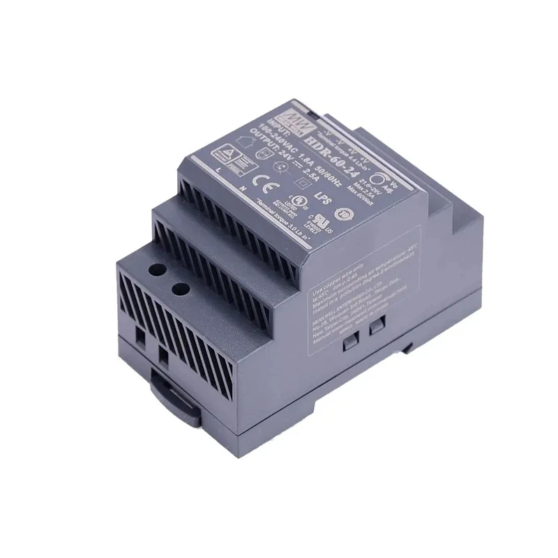 Mean Well HDR-15 30 60 100 150 series DC 5V 12V 15V 24V 48V meanwell Ultra Slim Step Shape DIN Rail Power Supply