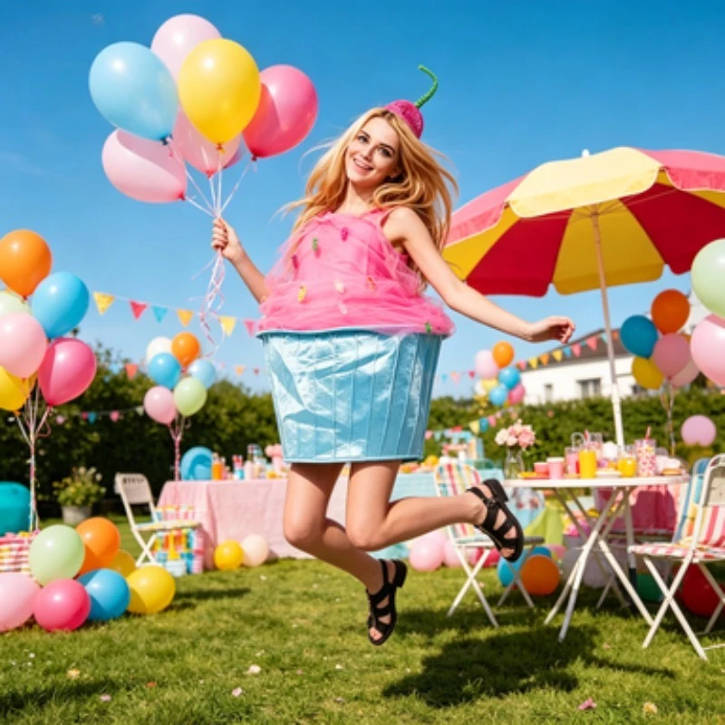 Cute Ice Cream Shaped Cosplay Outfit Halloween Carnival Fancy Dress Costume for Adult Kids Role Play Party