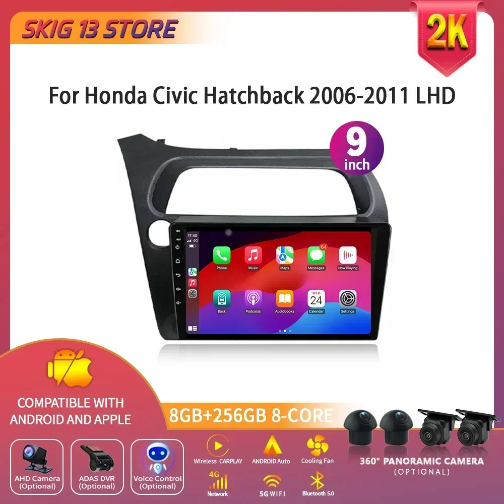 

Left Handle Drive For Honda Civic Hatchback 2006-2011 Car Radio Android Multimedia Navigation CarPlay GPS Stereo 2 Din Screen