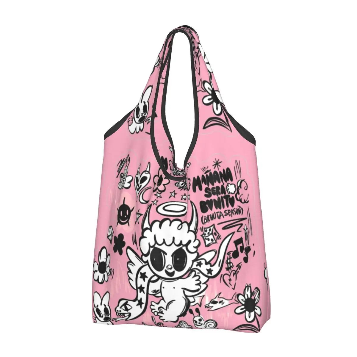 

Bichota Season Karol G 2023 Многоразовые сумки для покупок и продуктов Вес 50 фунтов Прочная большая сумка Экологичная моющаяся сумка