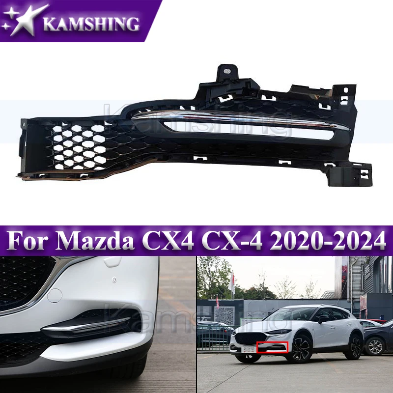 

Kamshing Car Front Bumper Foglight Frame For Mazda CX4 CX-4 2020-2024 Foglamp Trim Cover Turn Signal Light Cover