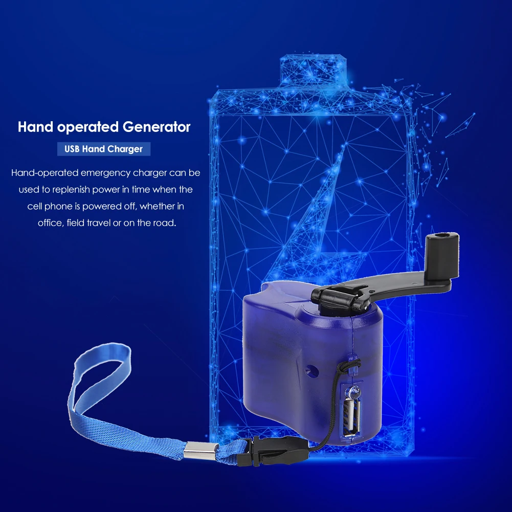 USB Mobile Phone Emergency Charger Portable Hand Crank Power Dynamo for Outdoor Camping Travel Charger Tools Accessories