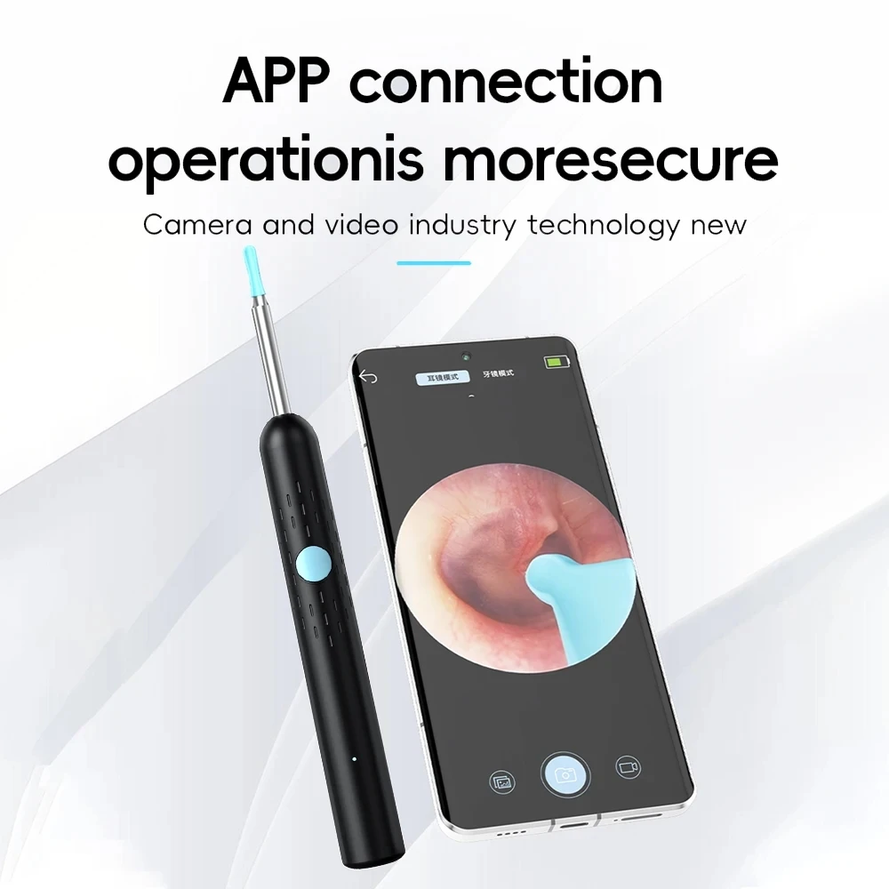 200W Pixels HD Visual Ear Spoon with Camera WIFI Otoscope Endoscope for Ear Wax Cleaning Inspection Camera Tools for Android iOS