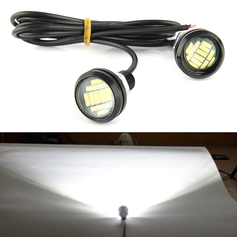 

2pcs 12V/15W car Super Bright White Car LED Eagle-Eye Lights 23mm 12LED Signal Lamps Fits For Reversing/ Parking Light