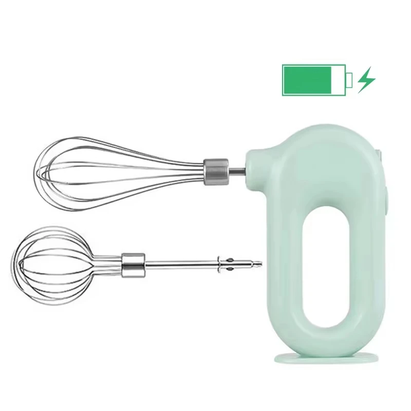 Portable Mixers with 2 Mixing Head USB Electric Blender Wireless Food Mixer Handheld Rechargeable Whisks Dough Stirrer Eggbeater
