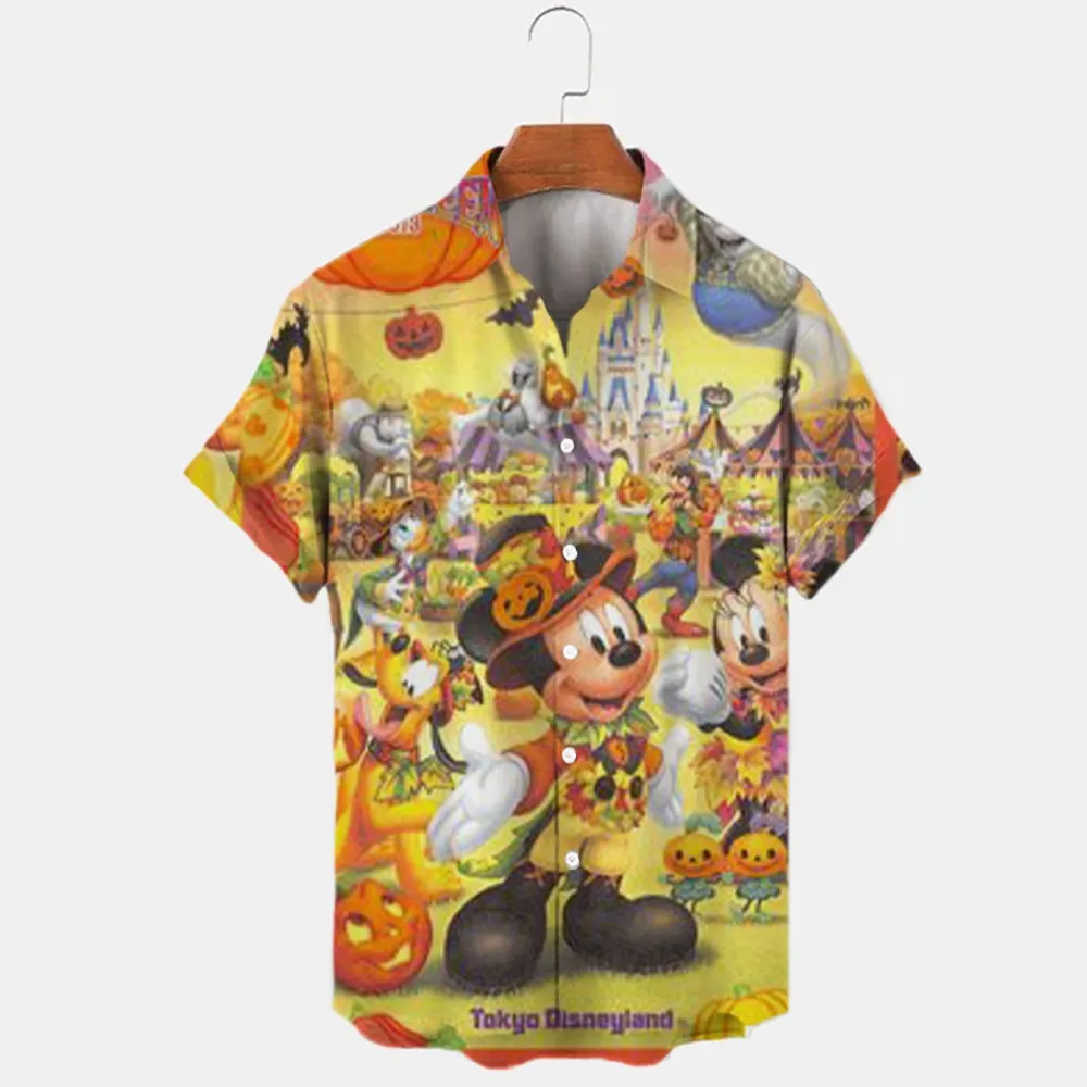 3D Printing Summer New Short Sleeve Street Shirts Women\'s Party Wear Boys Girls Street Tops Disney Halloween Mickey Minnie