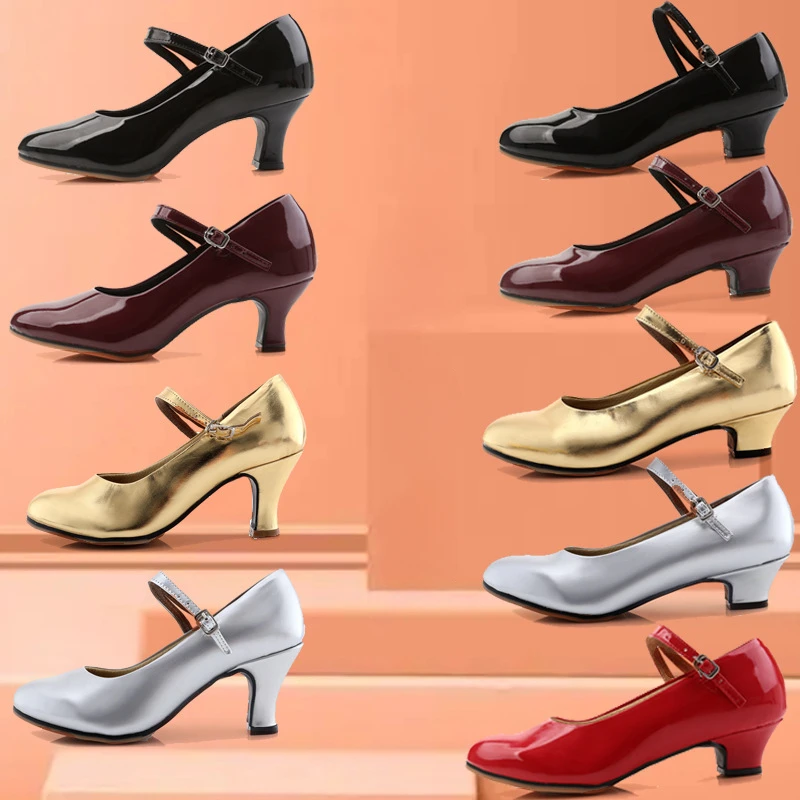 

customized Latin dance shoes social dance shoes high heels soft soles modern dance shoes women's square indoor and outdoor