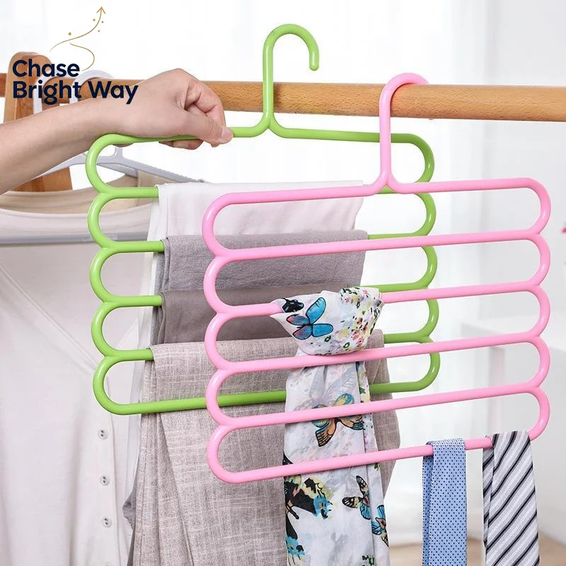 Multi Layer Pants Hanger Anti-slip Space Saving Heavy Duty Wardrobe Storage Rack for Household Use