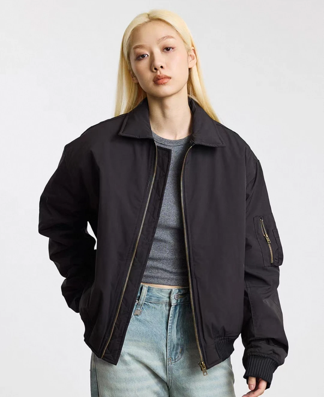 

Куртки-бомберы, женская куртка для девочек, осенняя жаккардовая вышитая поясная подккультура, клубная одежда с тиснением, уникальная женская новинка