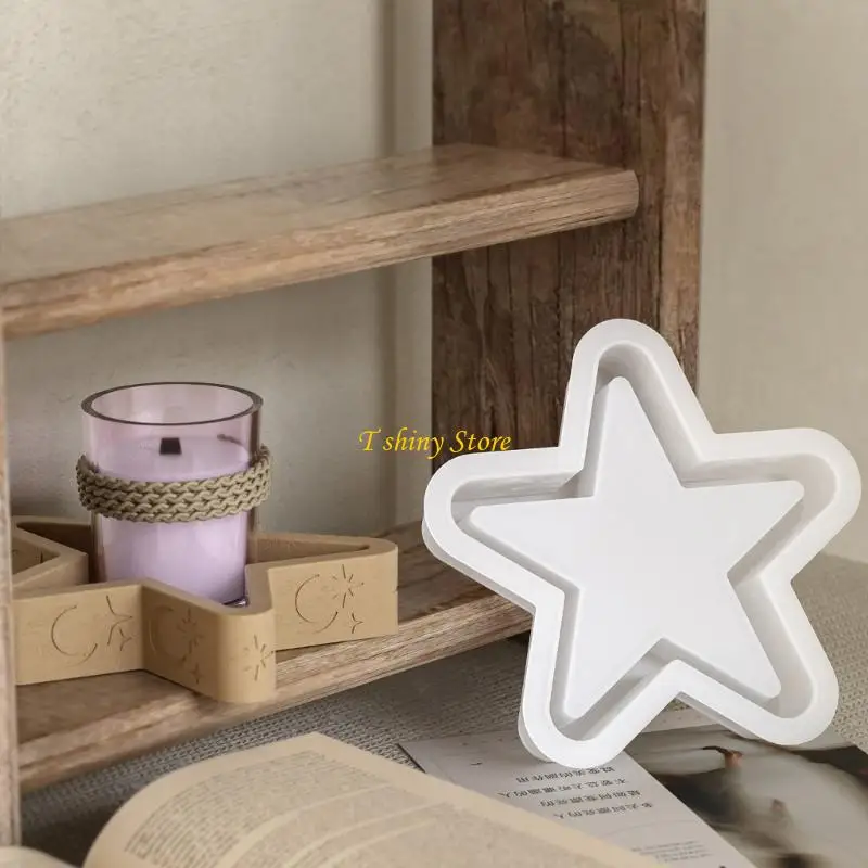N58F قالب سيليكون متين مرن لمستلزمات الحرفية Star and Moon Strays مناسبة لجميع الأعمار الاستخدام اليومي زخرفة المنزل
