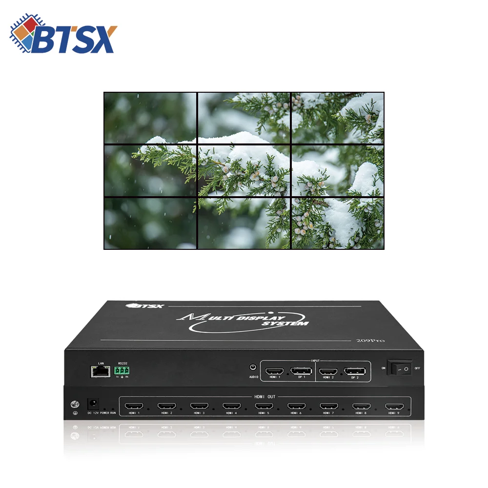 2x3 Multi-Monitor Display Expander Wider Field Vision TVwall Controller 9 Screen Any Layout Surveillance Multi-Screen Expander