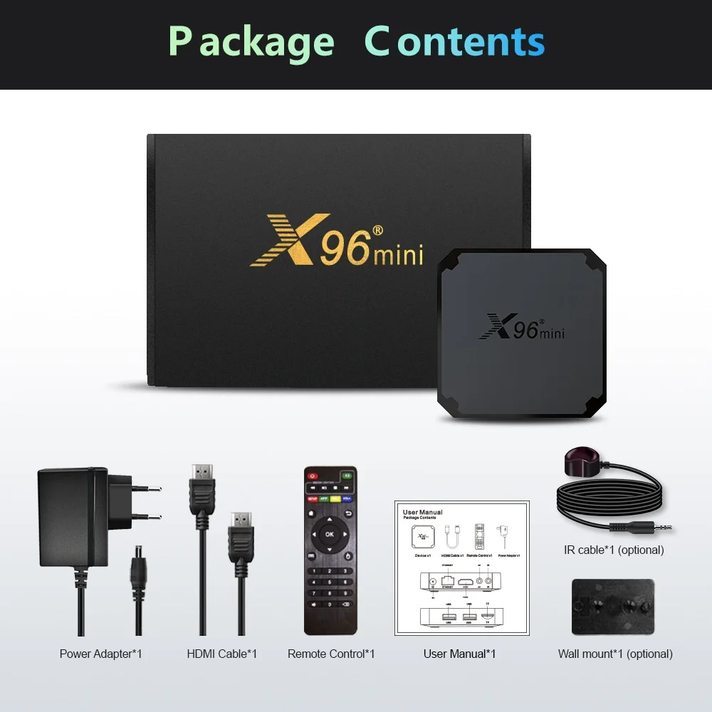 X96 mini 5g caixa de tv inteligente para android 9.0 amlogic s905w conjunto superior 2.4ghz 5ghz duplo wifi 2gb 1080p 4k suporte youtube media player