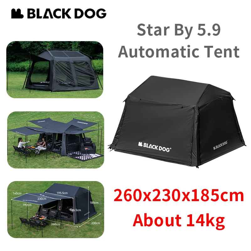 

Naturehike BLACKDOG Automatic Cabin Tent Black Coated 1 Room 4 Hall Outdoor Camping Family Rainproof Quick Open One-touch Tent