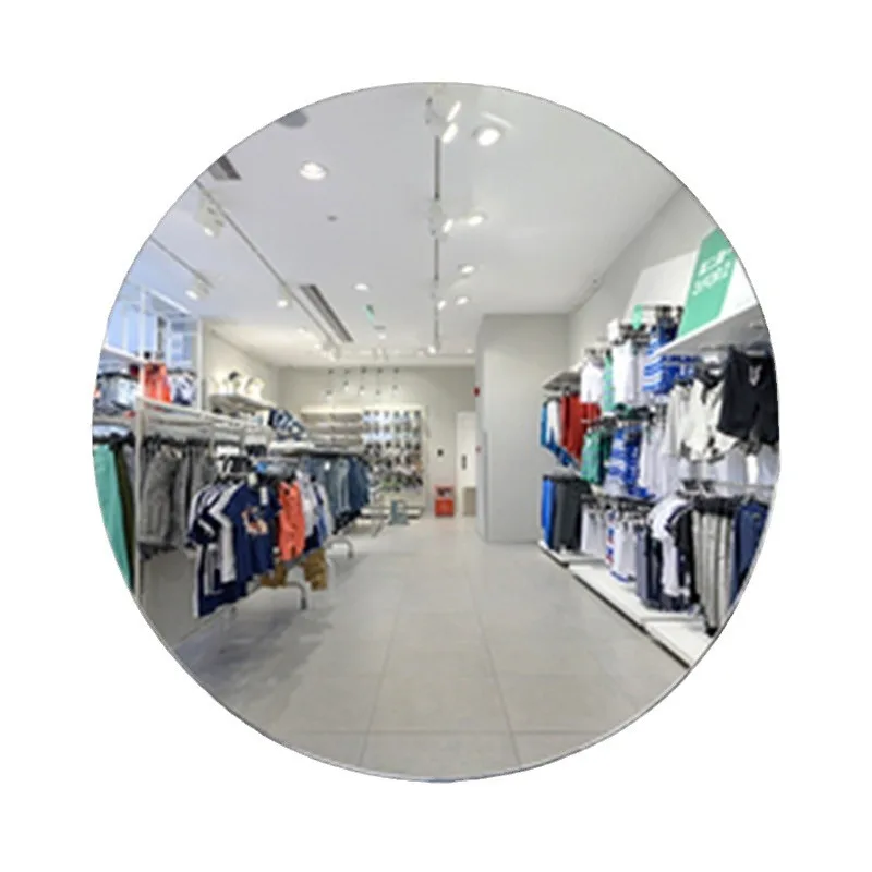 

Large round decorative mirror clothing store white stainless steel frame household