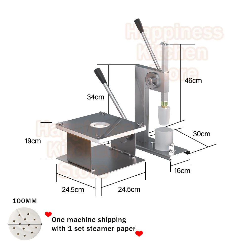 Ręczna maszyna do formowania na parze z papierem do gotowania na parze Baozi Mold ze stali nierdzewnej nadziewane Bun Presser Baozi Maker ciasto