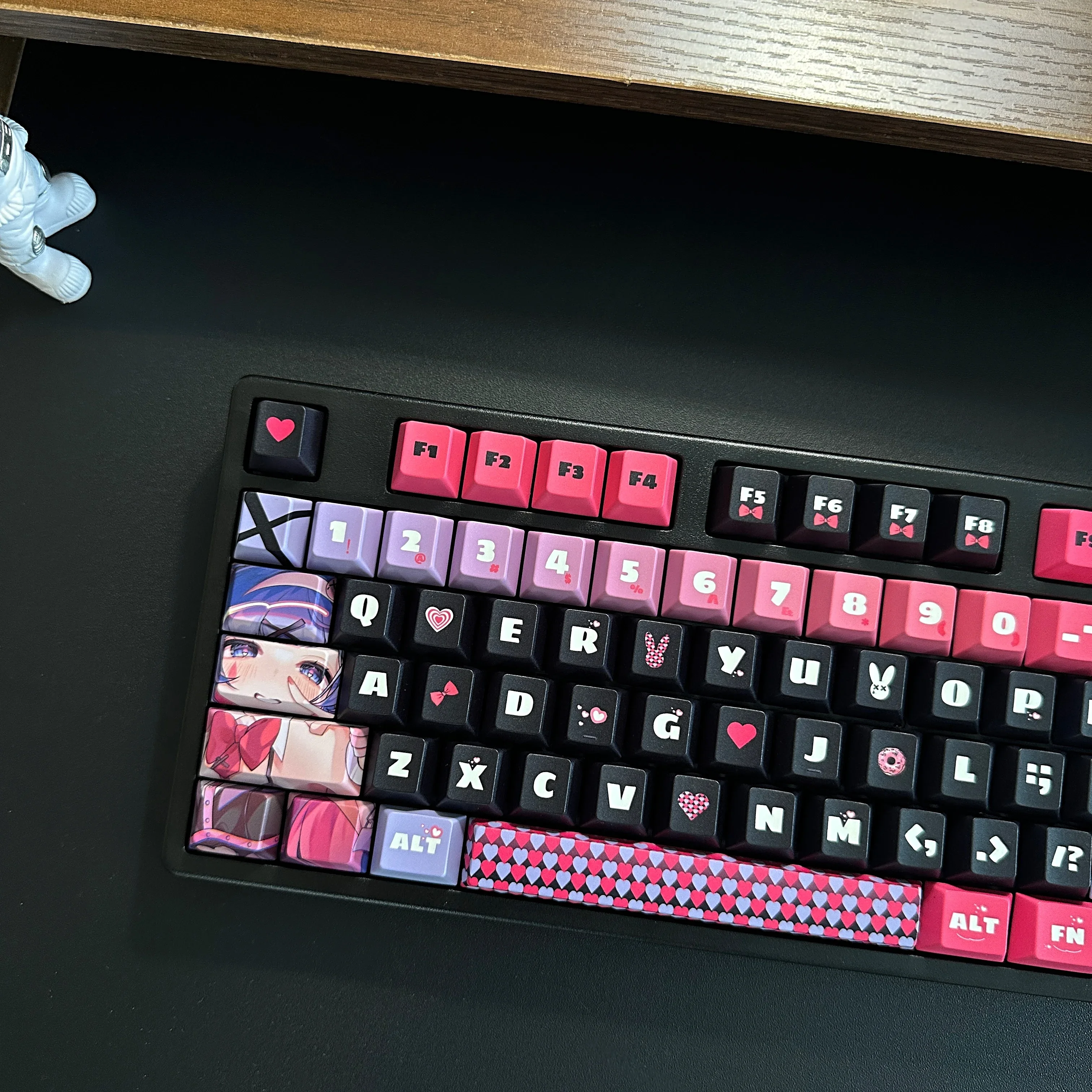 

Rabbit hole keycap PBT original five-sided hot rise four-sided light-transmitting side engraved pudding keycap Hua Yemo ATK68 ma