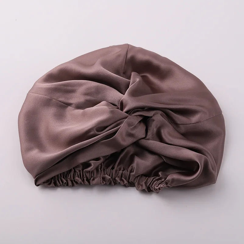 100% Mulberry Silk Night Cap 19 Momme Silk Bonnet Women's Solid Sleeping Hat Night Sleep Cap Hair Care Free Shipping World Wide