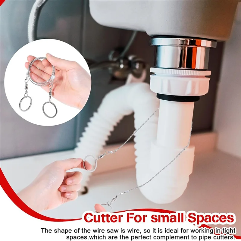 

AT19-9 Pcs Wire Saw Survival, Stainless Steel Cable Saw Hand Pocket String Rope Saw Emergency Survival Saw