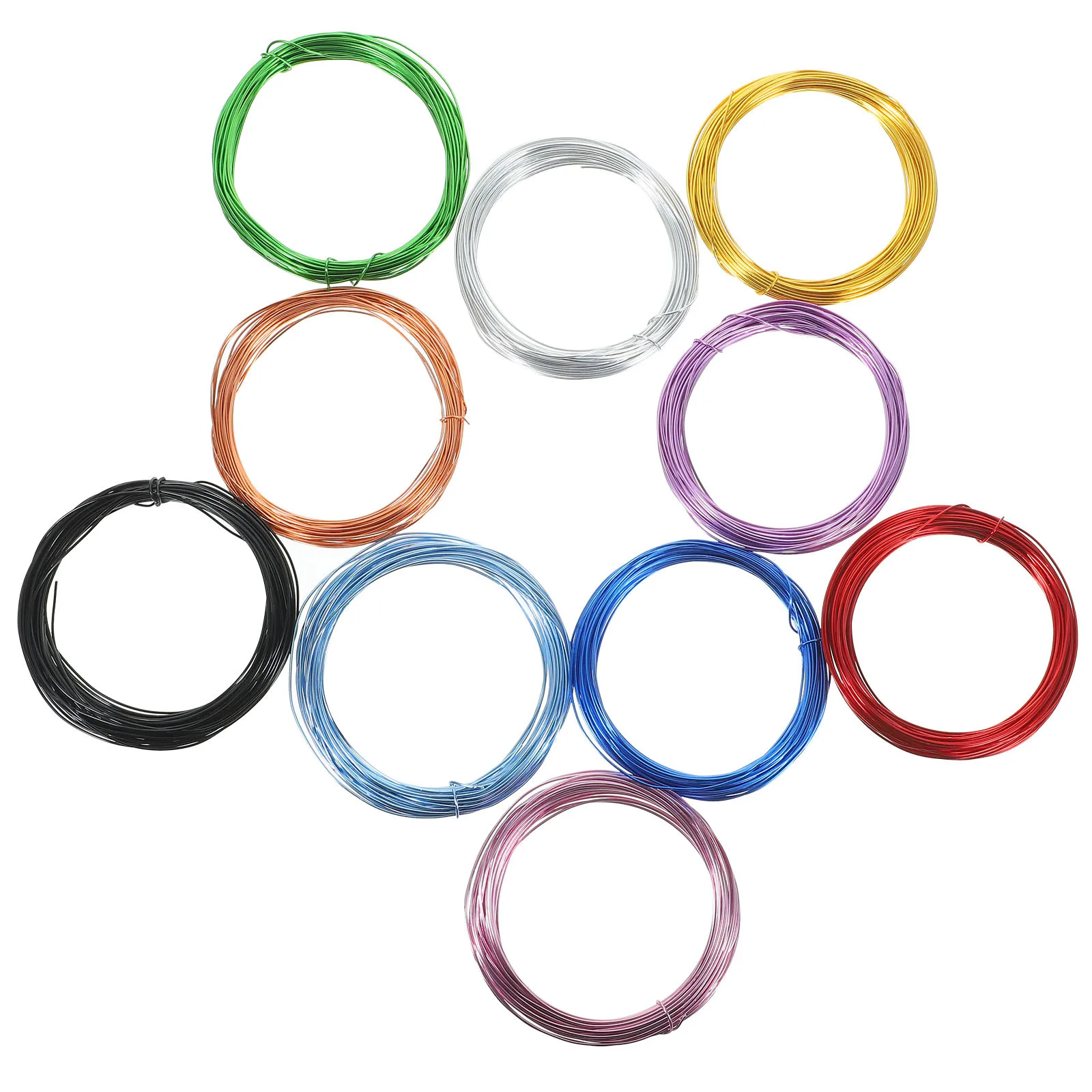 10 لفات سلك ألومنيوم مؤكسد ملون بقطر 1 مم DIY لصنع المجوهرات مشاريع فنية مطرزة مرنة وخفيفة الوزن #2