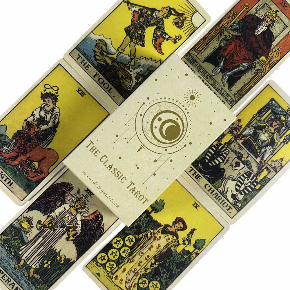 Mit Papierführer Das klassische Tarotkartendeck 78 Stück für einfache Anfänger Fate Fortune Telling Brettspiel