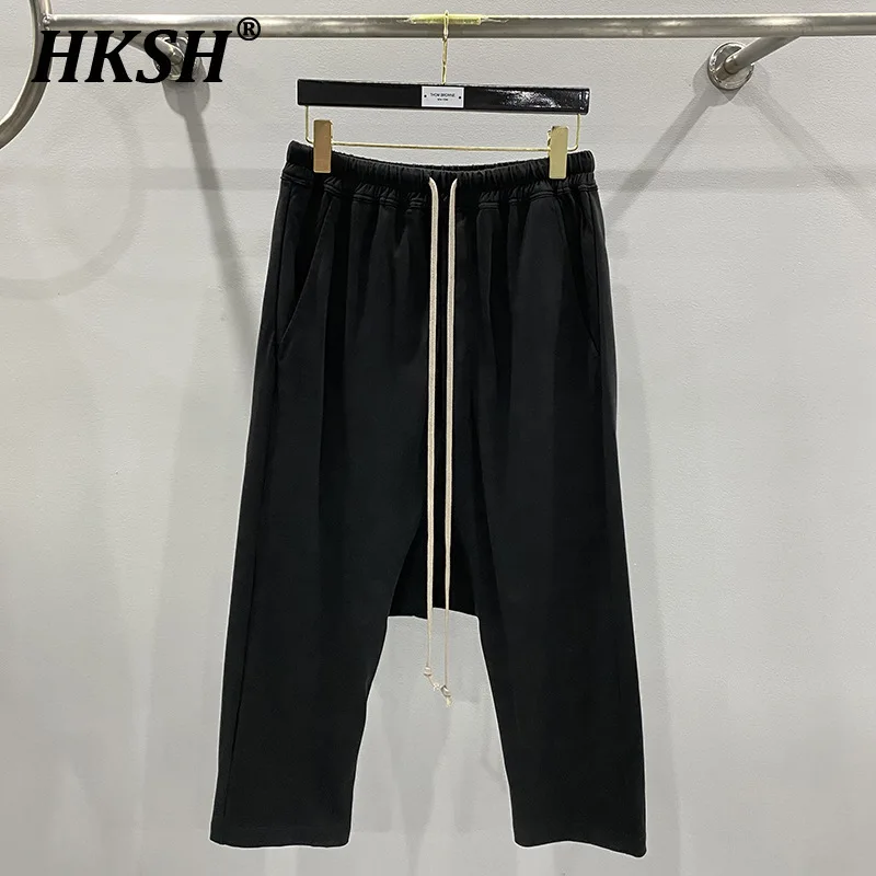 HKSH Spring Summer New Men\'s Tide Dark Crotch Pants Fashion Casual Chic Loose Cotton Punk Trousers Vintage High Street HK1378