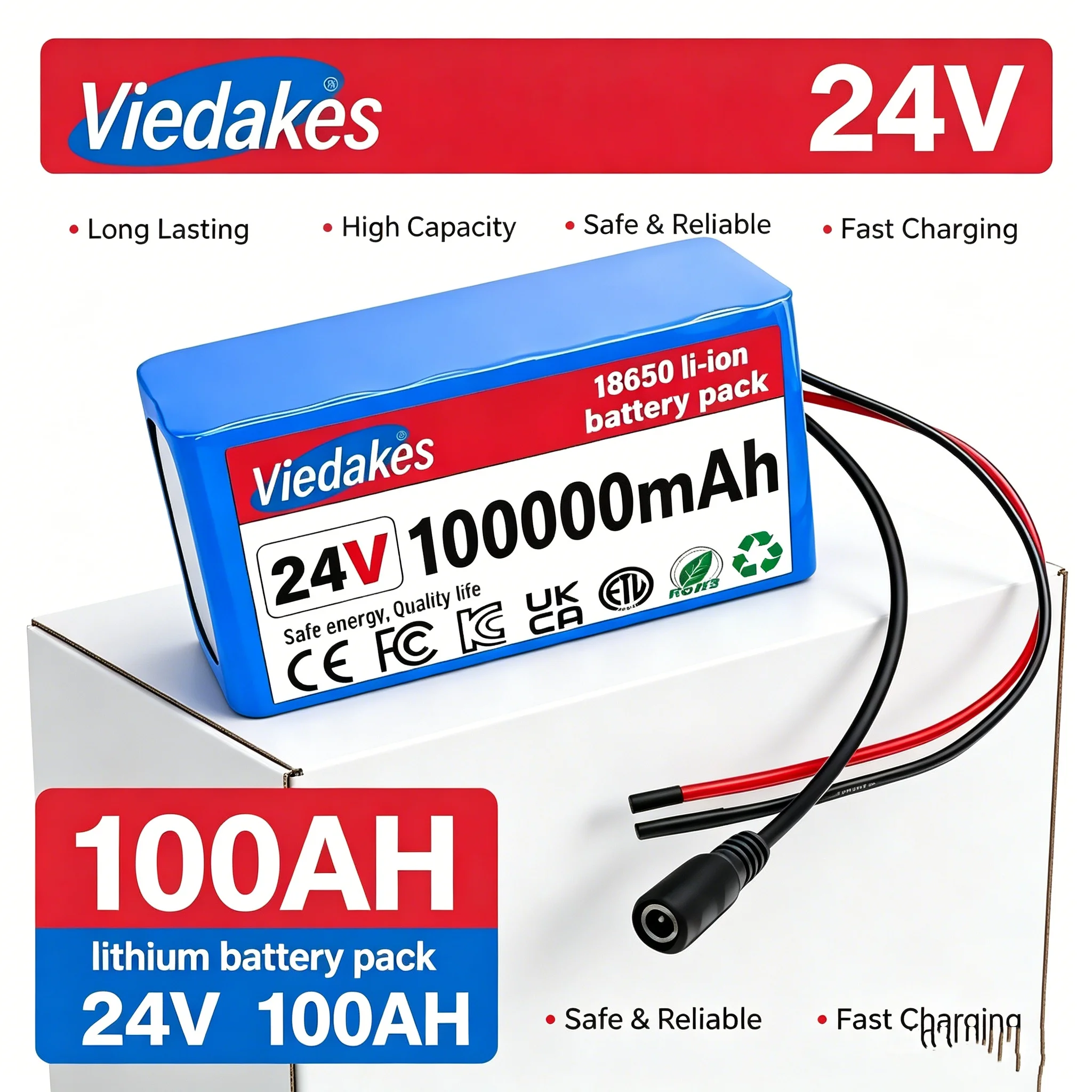 

Band+ 7S3P 24V 100Ah 21700 Lithium Battery with 29.4V 2A Fast Charger for e-Wheelchairs battery 100000mAh Rechargeable Pack ️\\