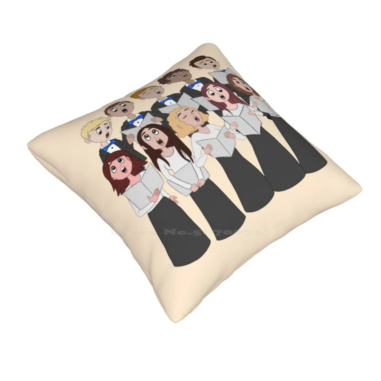 Unisex Choir Pillow Cover Hug Pillowcase Show Choir Swing Choir Choir Drawing Unisex Choir Men And Women Choir Singing Drawing