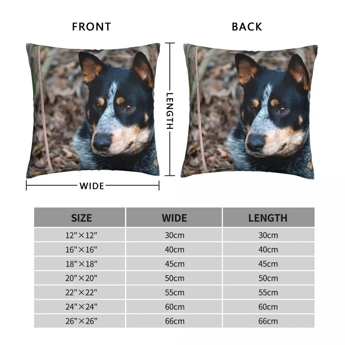 Blue Healer Friend Square Pillowcase Polyester Linen Velvet Creative Zip Decorative Throw Pillow Case Sofa Cushion Cover