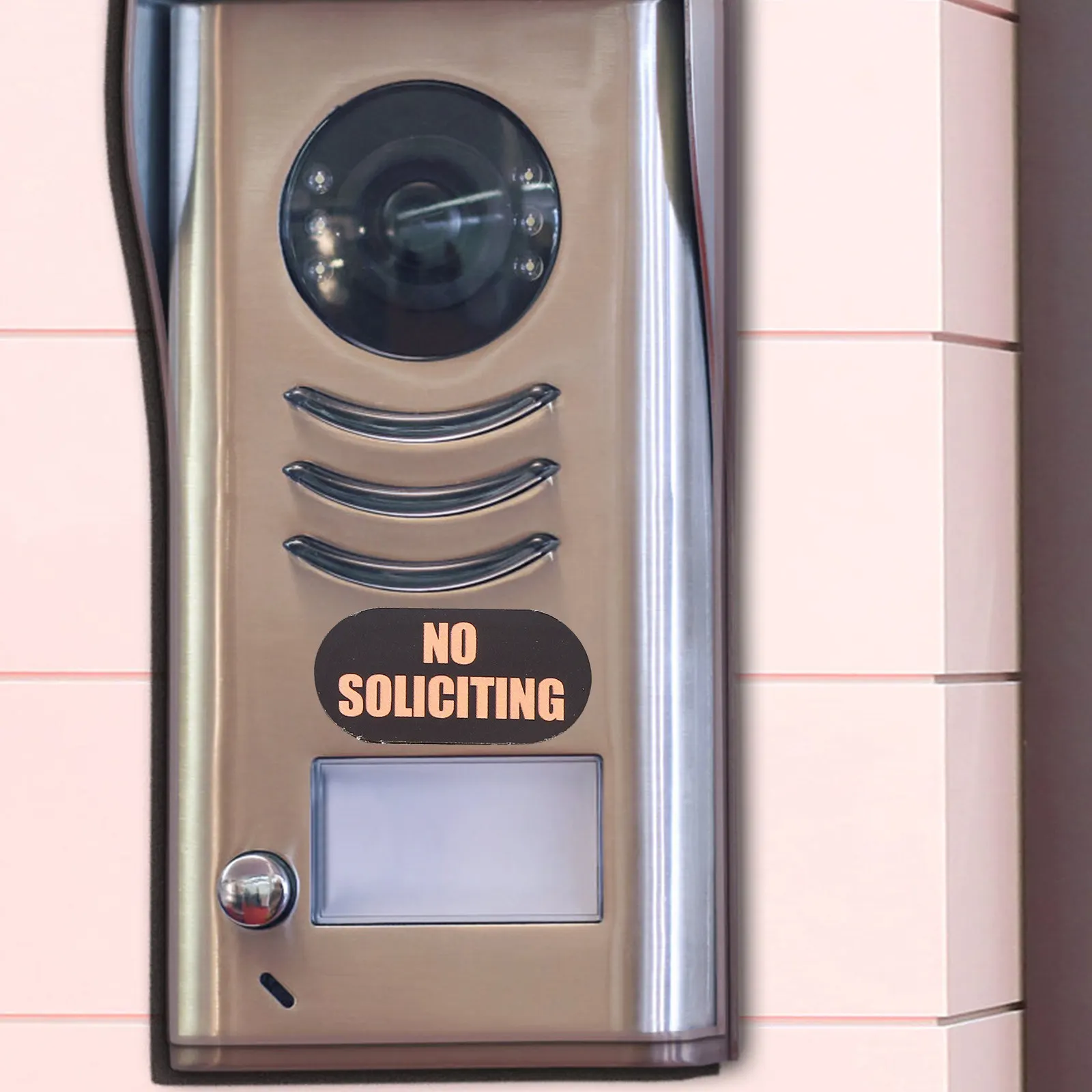 2Sheets No Soliciting Signs Modern PVC No Soliciting Sticker for House Doorbells Windows Prevention Sign Ring Doorbell Sign