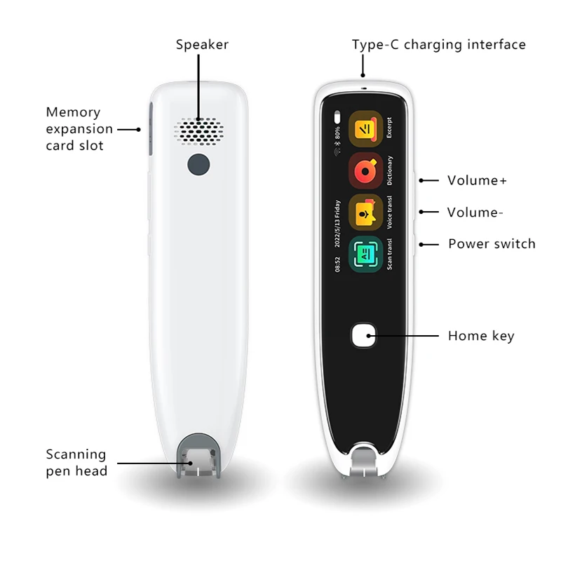 Imagem -06 - Toque Translúcido Online Voice Translator hd Tela Offline Caneta de Tradução Leitura 134 Idiomas