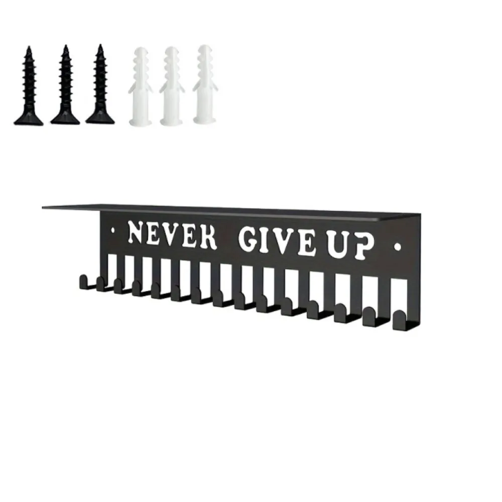 

Large Capacity Medal Display Rack Wall Mounted With 15 Hooks Medal Hanger Holder Metal Iron Award Organizer